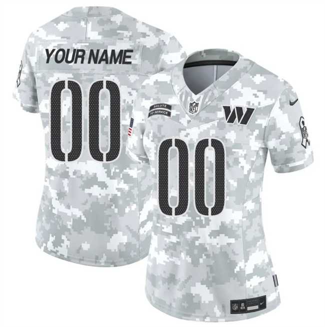 Womens Washington Commanders Active Player Custom 2024 F.U.S.E Arctic Camo Salute To Service(Run Small)